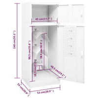 Zadelkast 53x53x140 cm staal wit