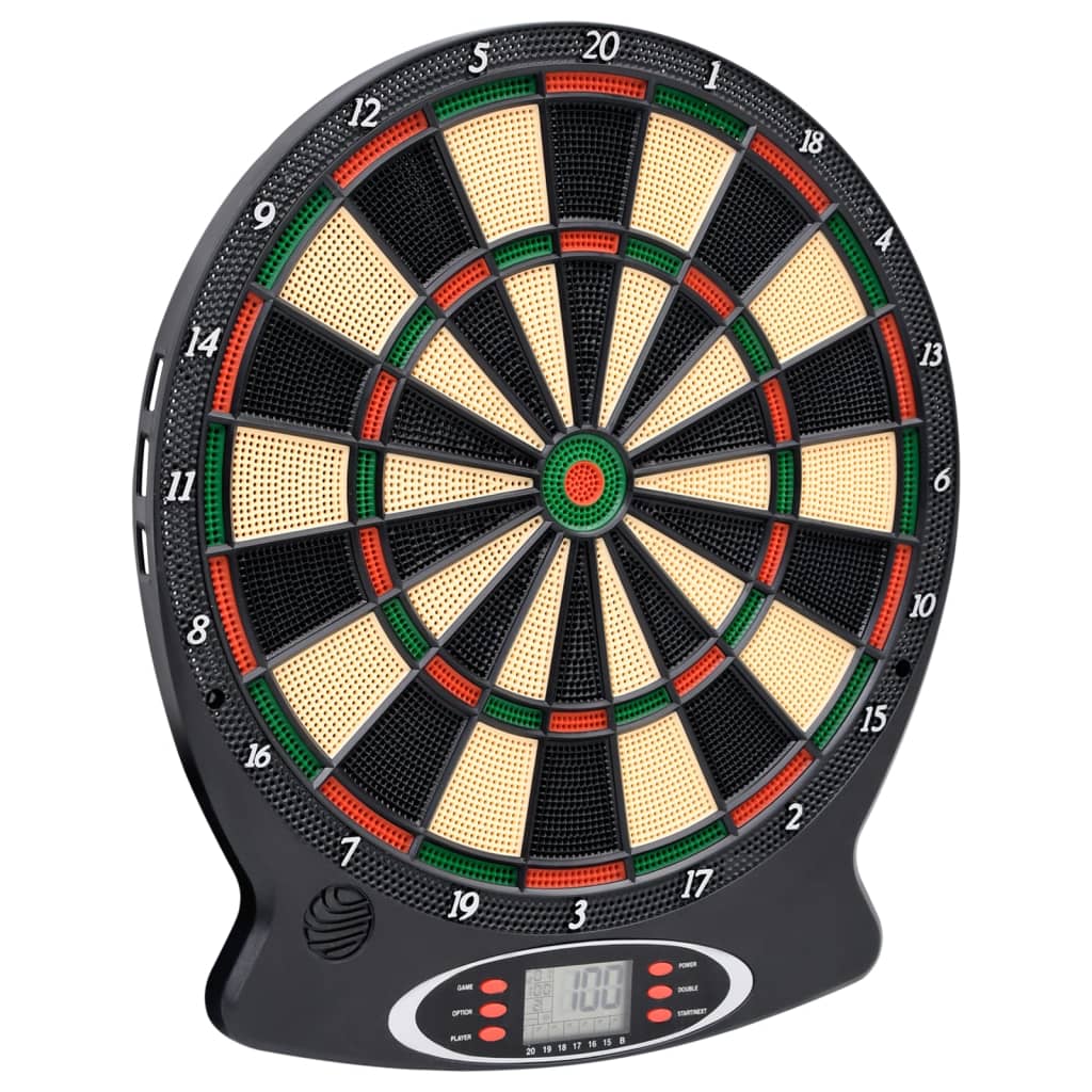 Dartbord elektrisch met darts polypropeen zwart