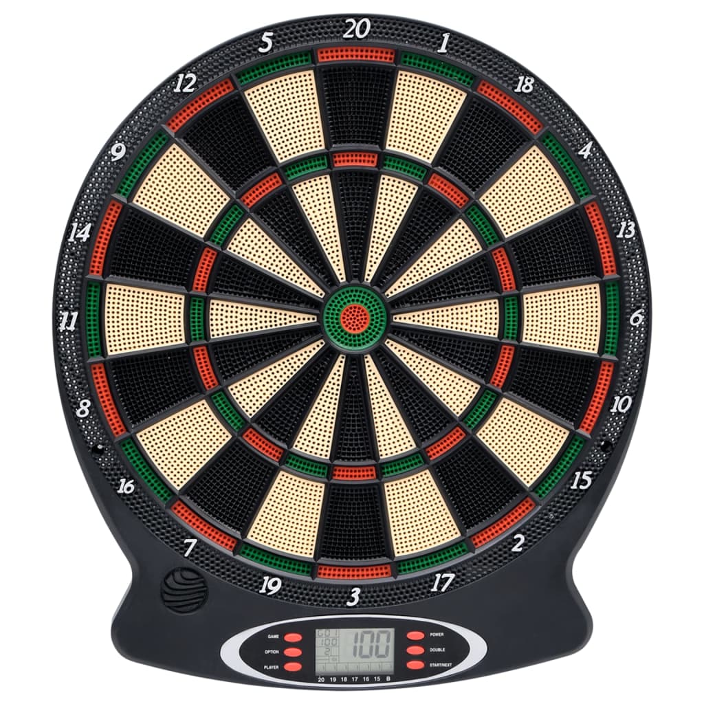 Dartbord elektrisch met darts polypropeen zwart