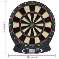 Dartbord elektrisch met darts polypropeen zwart