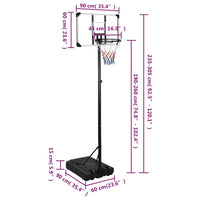 Basketbalstandaard 235-305 cm polycarbonaat transparant