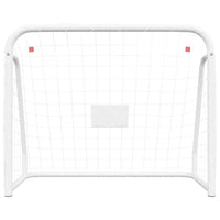 Voetbaldoel met net 125x96x60 cm staal en polyester wit