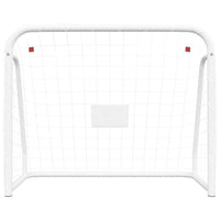 Voetbaldoel met net 214x75x152 cm staal en polyester wit