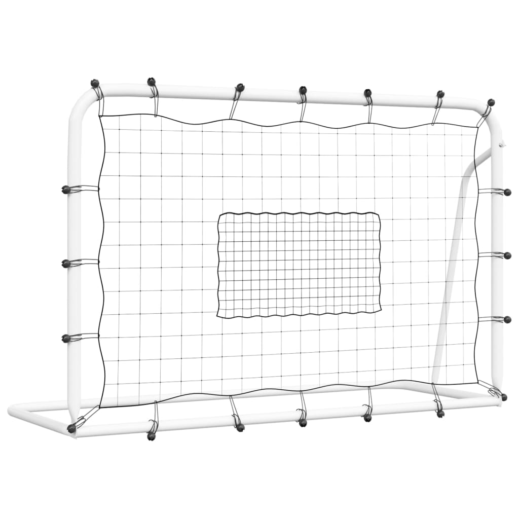 Voetbalrebounder 184x61x123 cm staal en PE wit en zwart