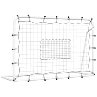 Voetbalrebounder 184x61x123 cm staal en PE wit en zwart