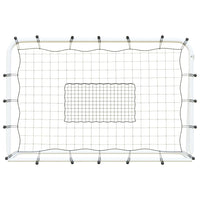 Voetbalrebounder 184x61x123 cm staal en PE wit en zwart