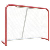 Hockeydoel met net 153x60x118 cm staal en polyester rood en wit