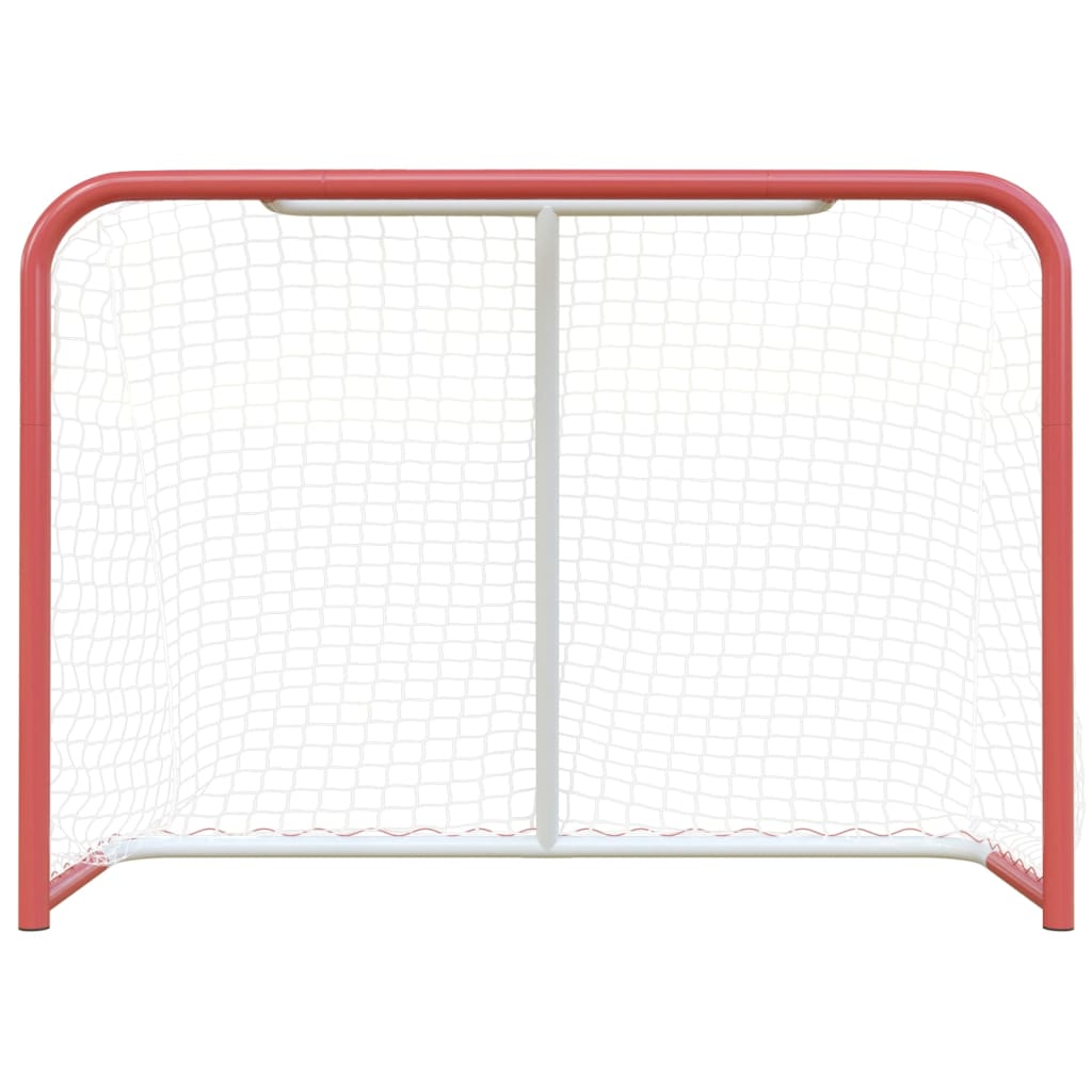 Hockeydoel met net 153x60x118 cm staal en polyester rood en wit