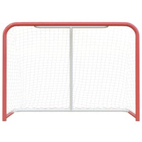 Hockeydoel met net 153x60x118 cm staal en polyester rood en wit