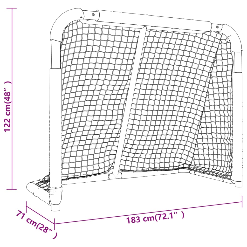 Hockey goal 183x71x122 cm polyester red and white