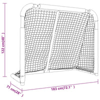 Hockey goal 183x71x122 cm polyester red and white