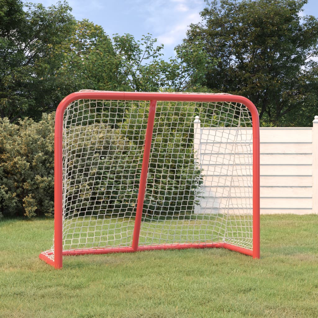 Hockey goal 183x71x122 cm polyester red and white