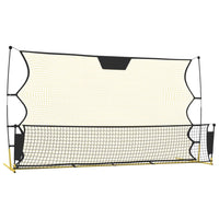 Voetbal reboundnet 183x85x120 cm polyester zwart en geel