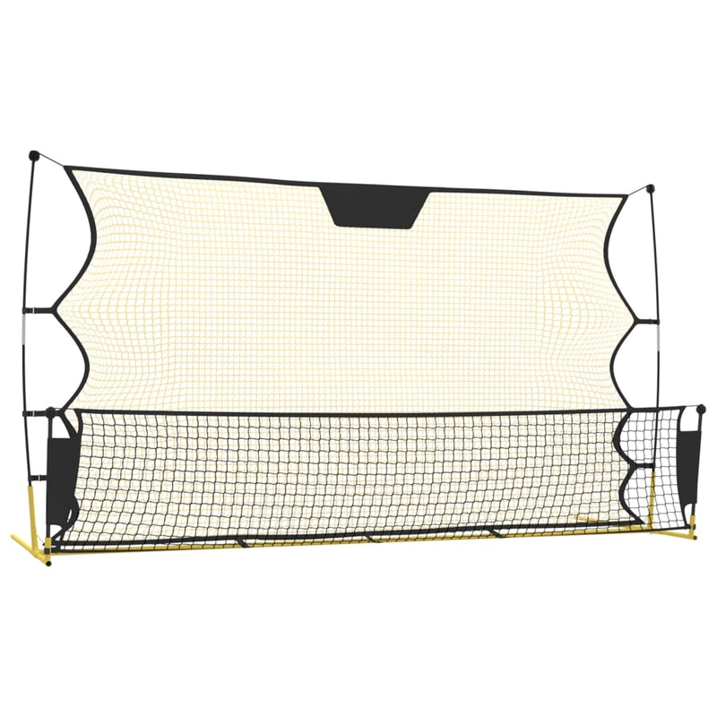 Voetbal reboundnet 183x85x120 cm polyester zwart en geel