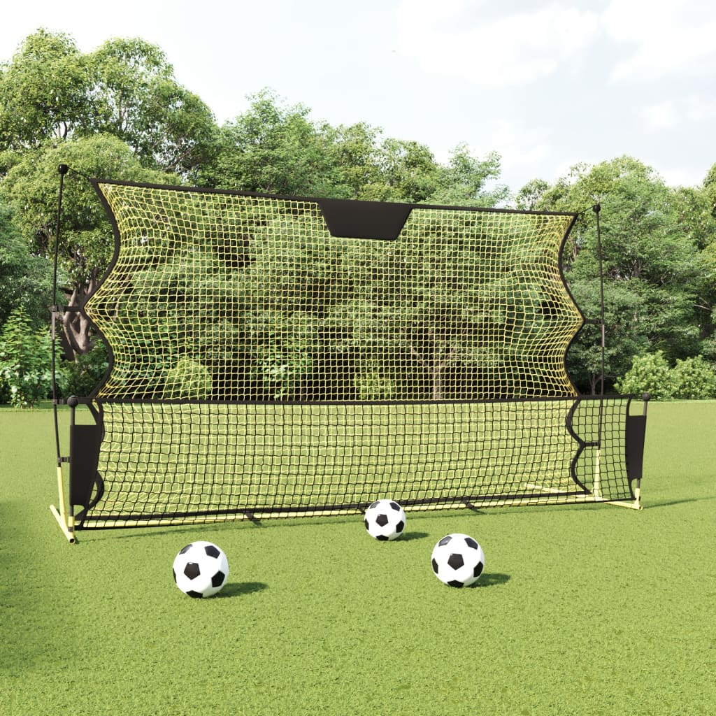 Voetbal reboundnet 183x85x120 cm polyester zwart en geel