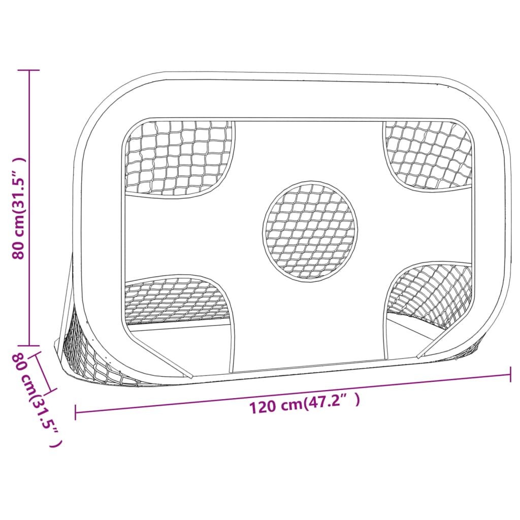 Voetbaldoel met doelwit 120x80x80 cm polyester