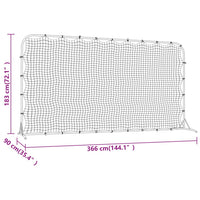 Voetbal rebounder 366x90x183 cm HDPE zwart