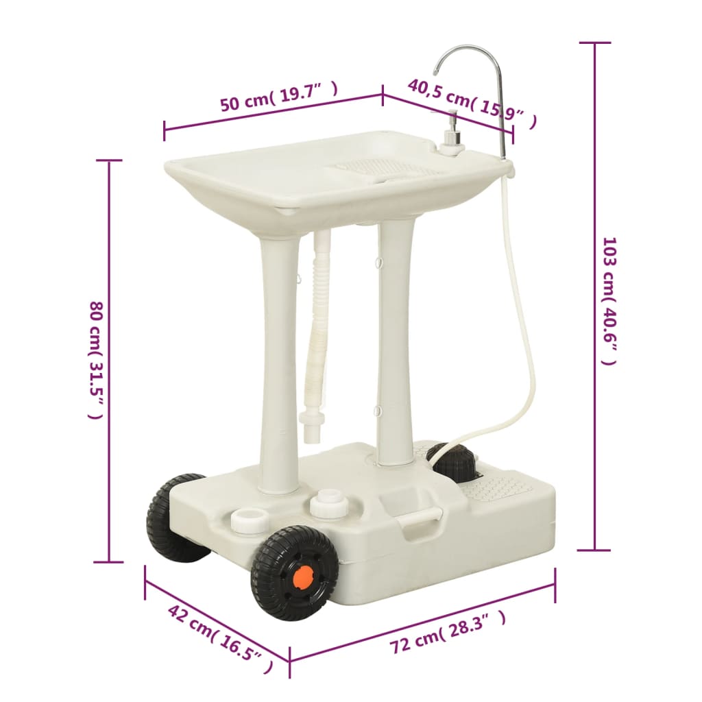 Campingtoilet en wasbak set draagbaar