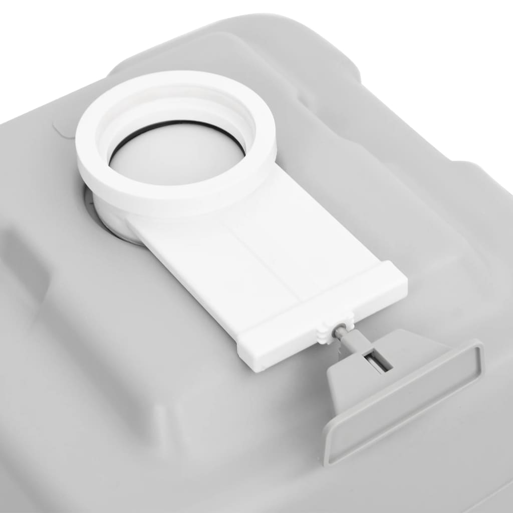 Campingtoilet draagbaar 20+10 L HDPE grijs en wit