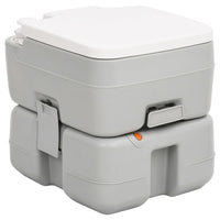 Campingtoilet draagbaar 15+10 L HDPE grijs en wit