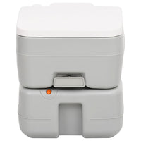 Campingtoilet draagbaar 15+10 L HDPE grijs en wit