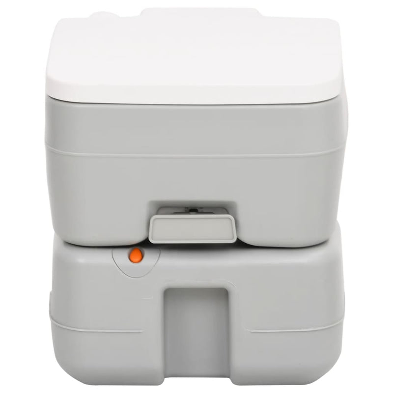 Campingtoilet draagbaar 15+10 L HDPE grijs en wit