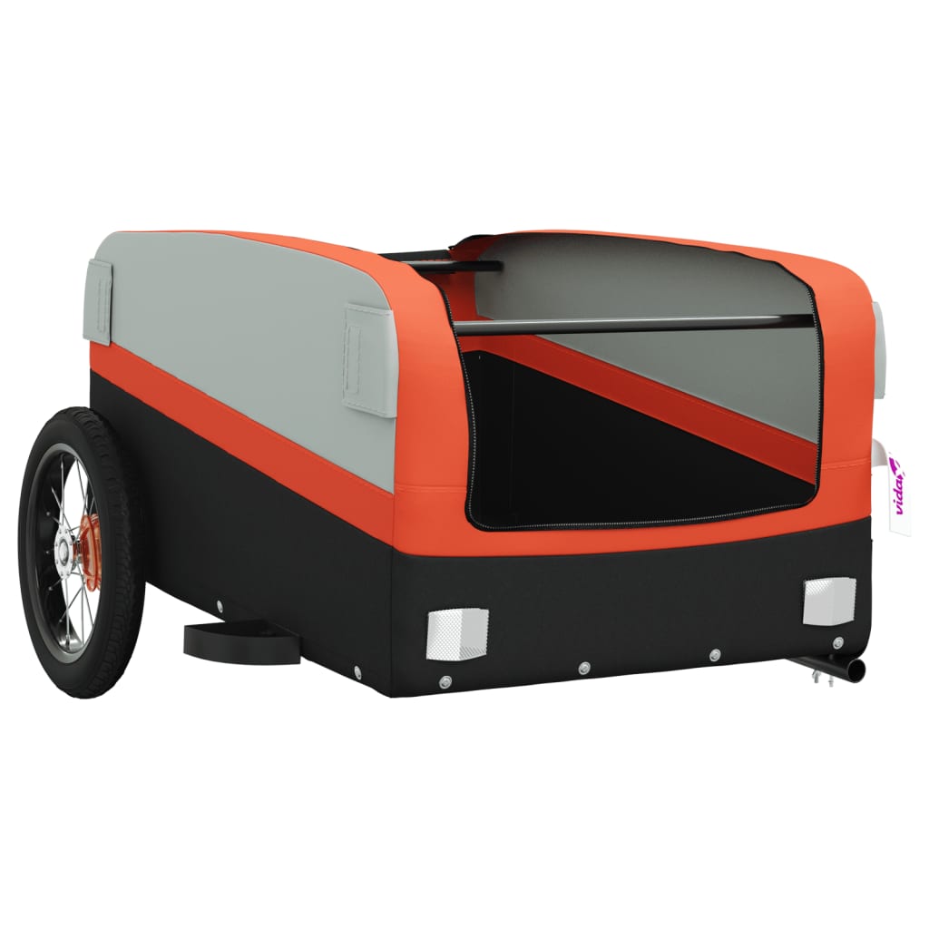 Fietstrailer 30 kg ijzer zwart en oranje