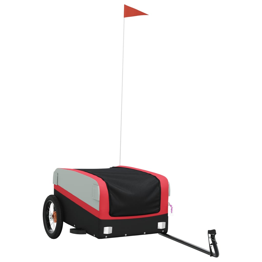 Fietstrailer 30 kg ijzer zwart en rood