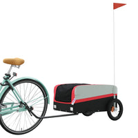 Fietstrailer 30 kg ijzer zwart en rood