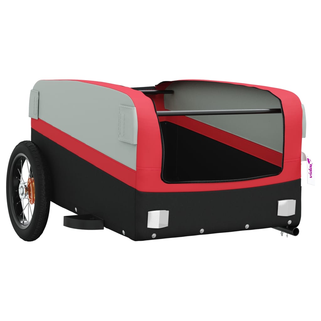 Fietstrailer 30 kg ijzer zwart en rood