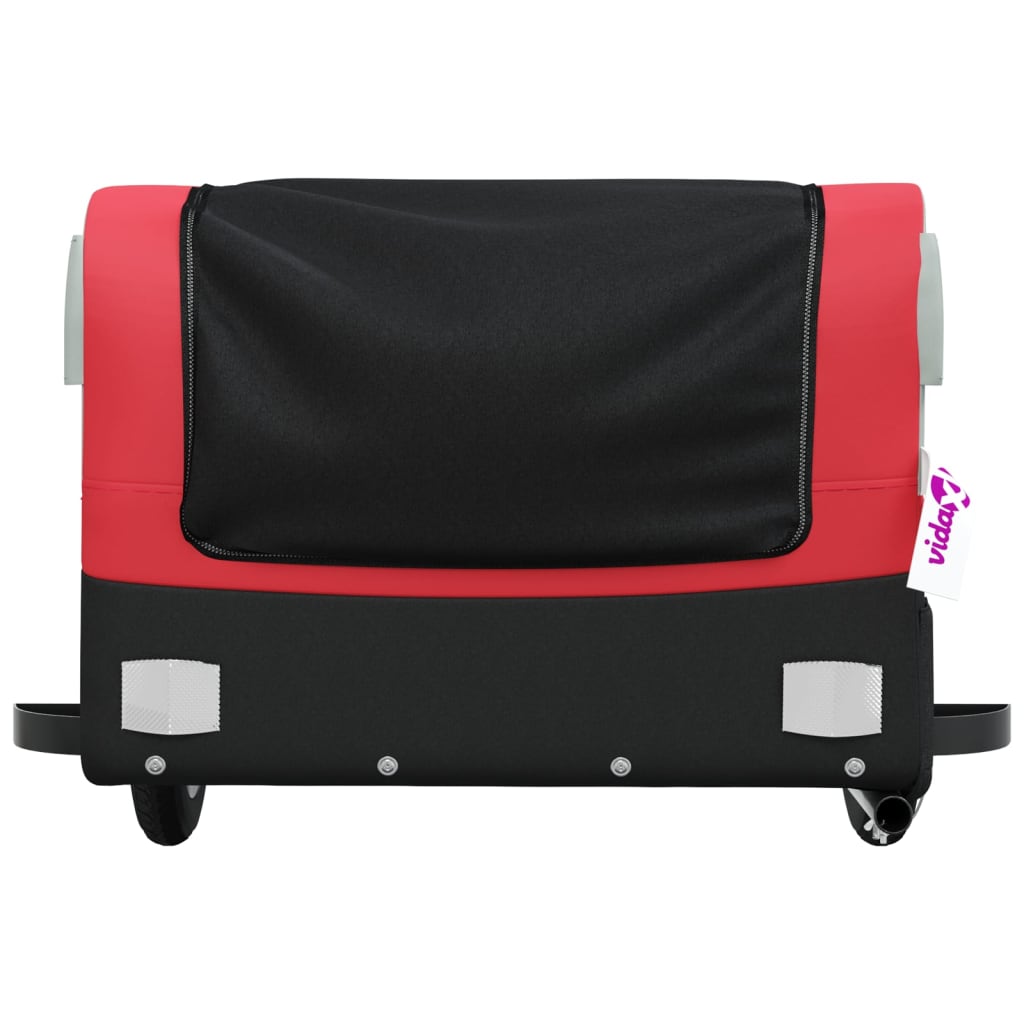 Fietstrailer 30 kg ijzer zwart en rood