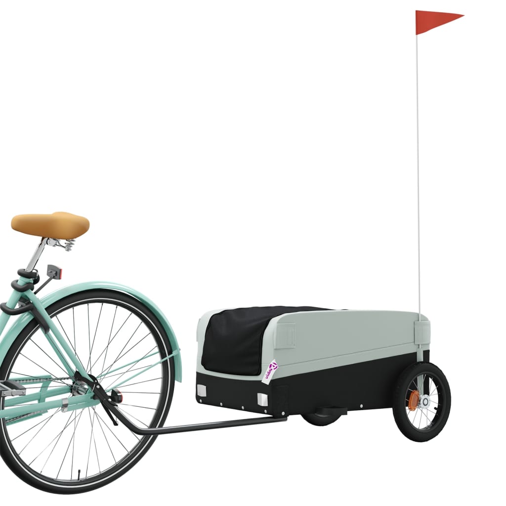 Fietstrailer 30 kg ijzer zwart en grijs