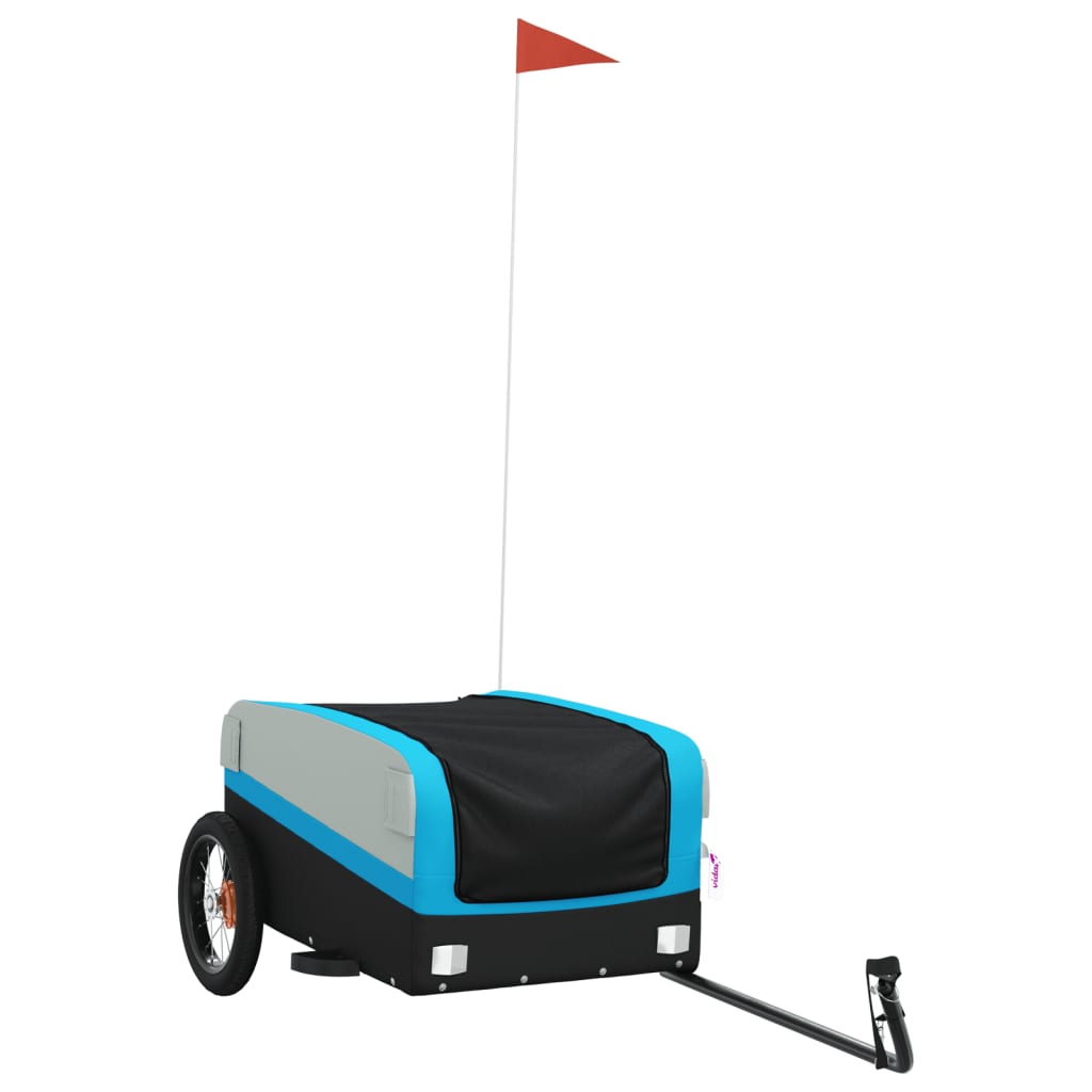 Fietstrailer 30 kg ijzer zwart en blauw