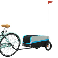 Fietstrailer 30 kg ijzer zwart en blauw