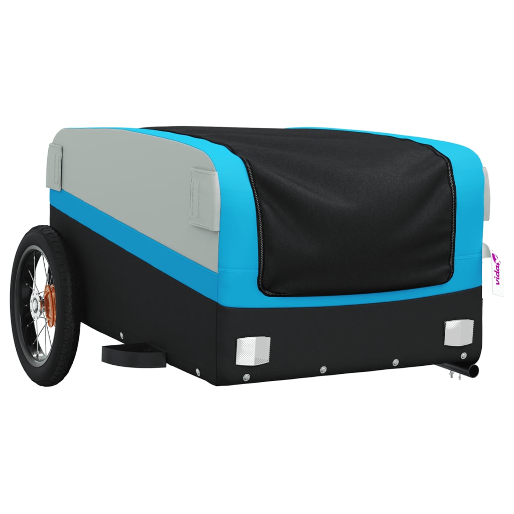 Fietstrailer 30 kg ijzer zwart en blauw