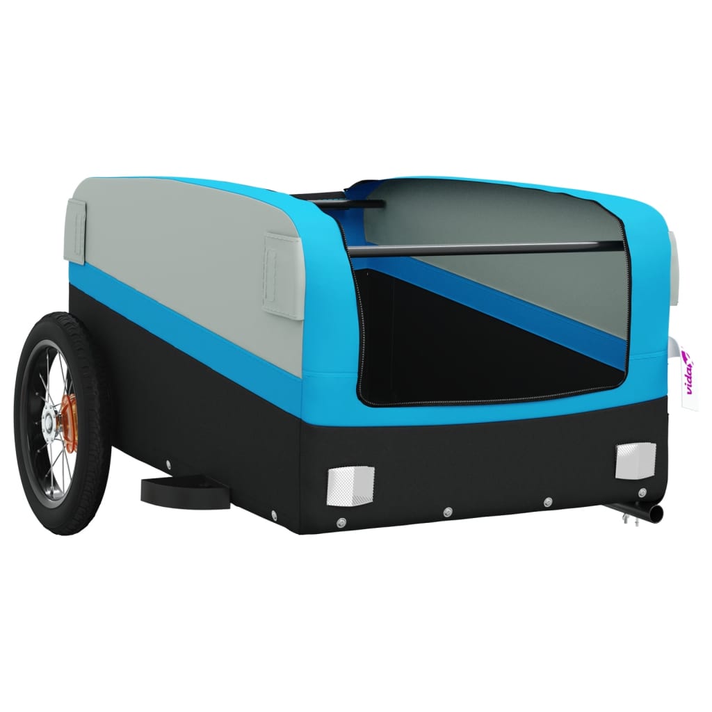 Fietstrailer 30 kg ijzer zwart en blauw