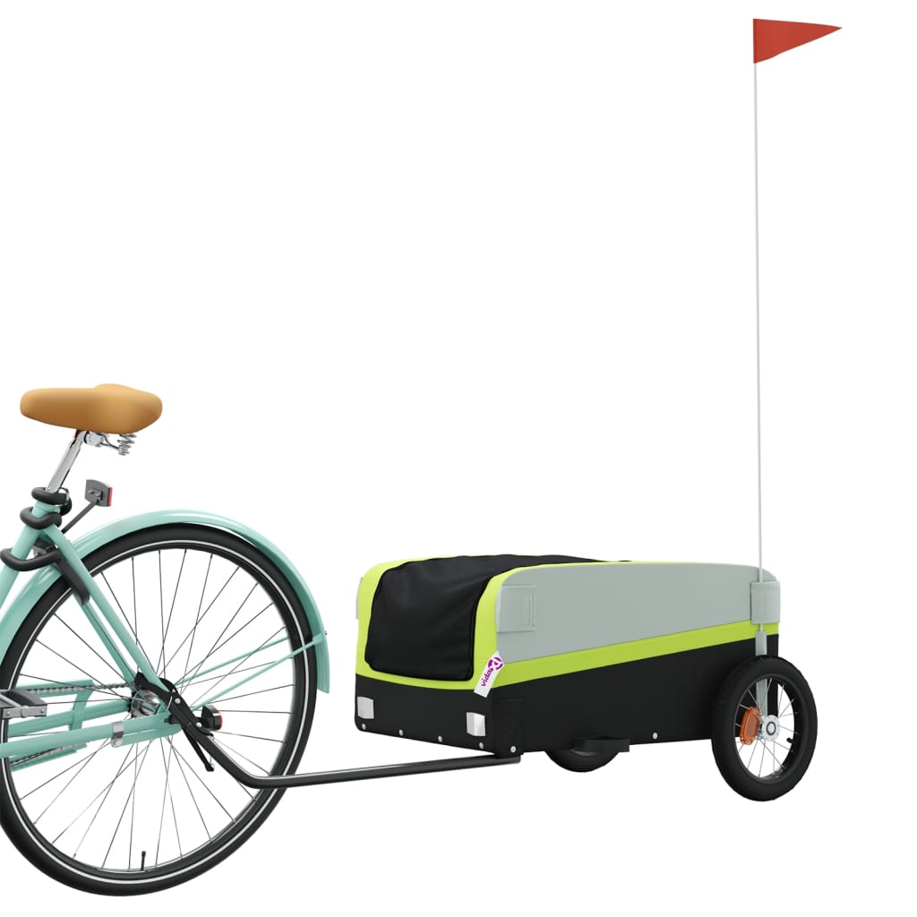 Fietstrailer 30 kg ijzer zwart en groen