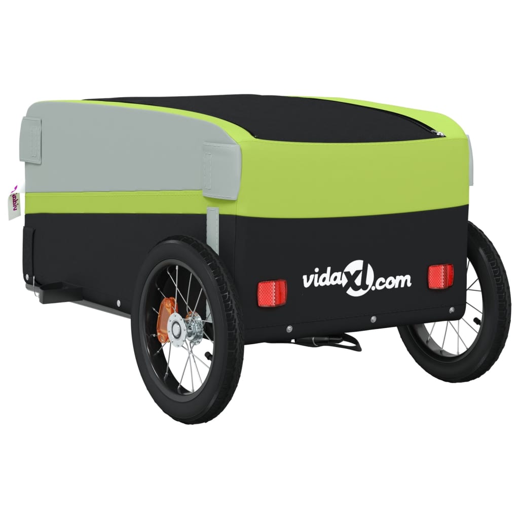 Fietstrailer 30 kg ijzer zwart en groen