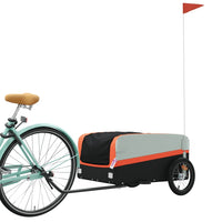 Fietstrailer 45 kg ijzer zwart en oranje