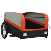 Fietstrailer 45 kg ijzer zwart en oranje