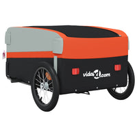 Fietstrailer 45 kg ijzer zwart en oranje