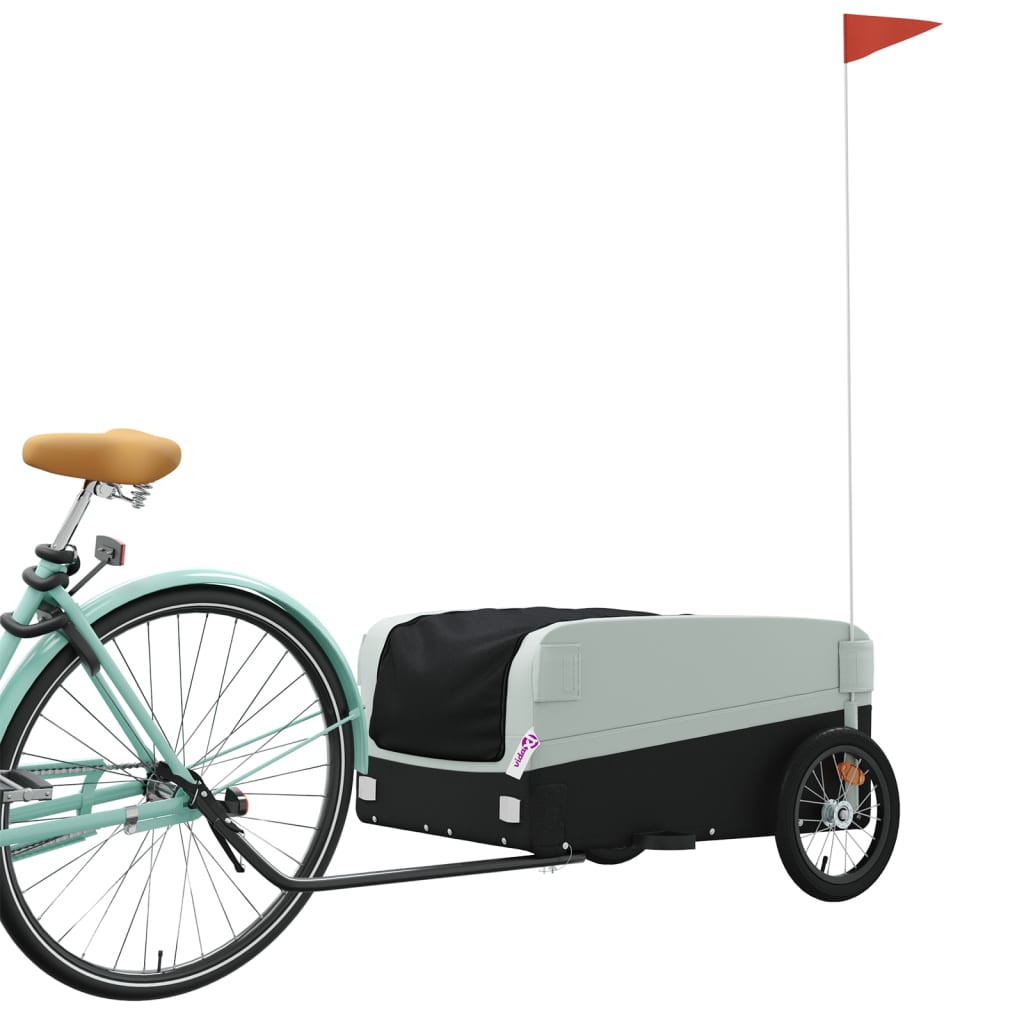 Fietstrailer 45 kg ijzer zwart en grijs