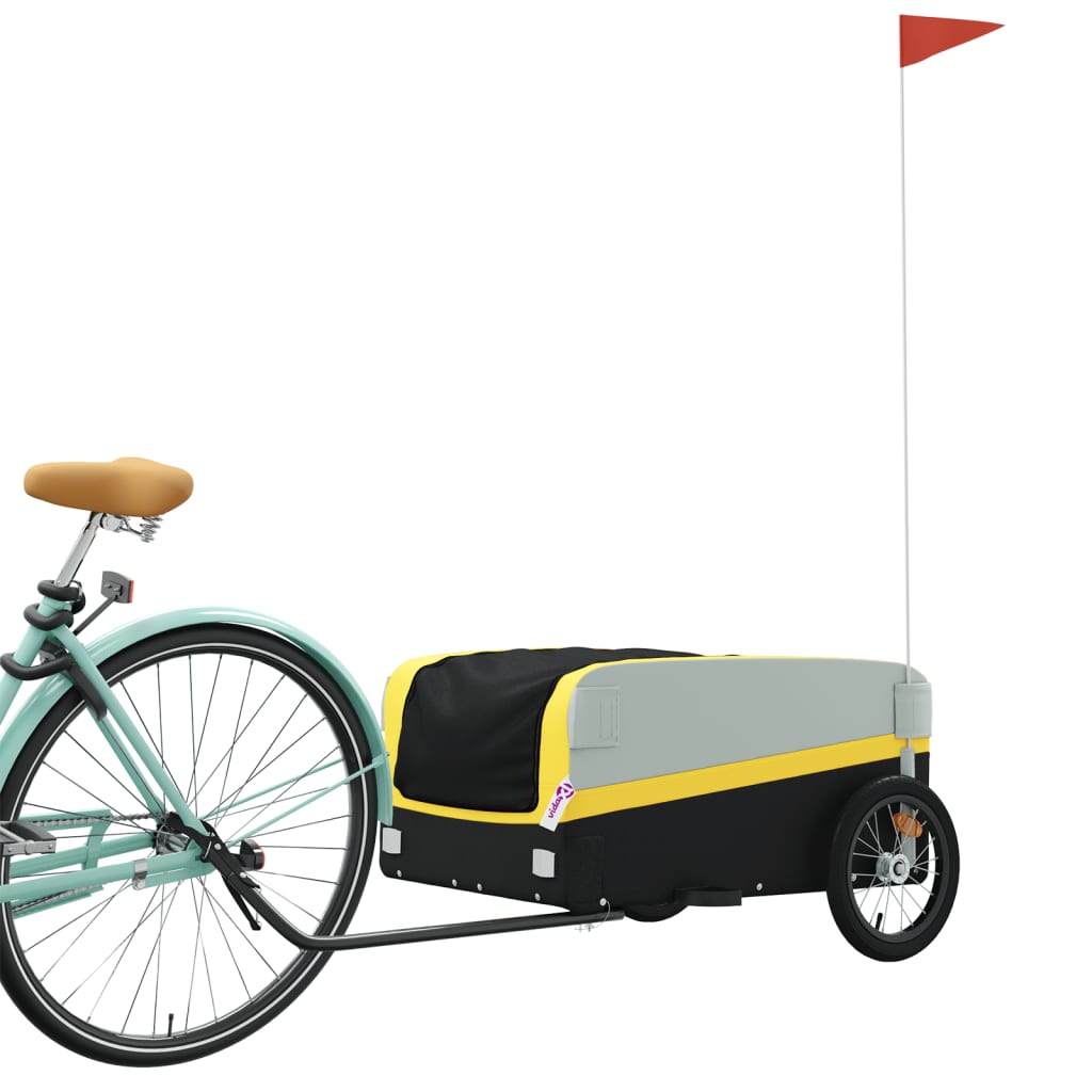 Fietstrailer 45 kg ijzer zwart en geel