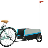 Fietstrailer 45 kg ijzer zwart en blauw