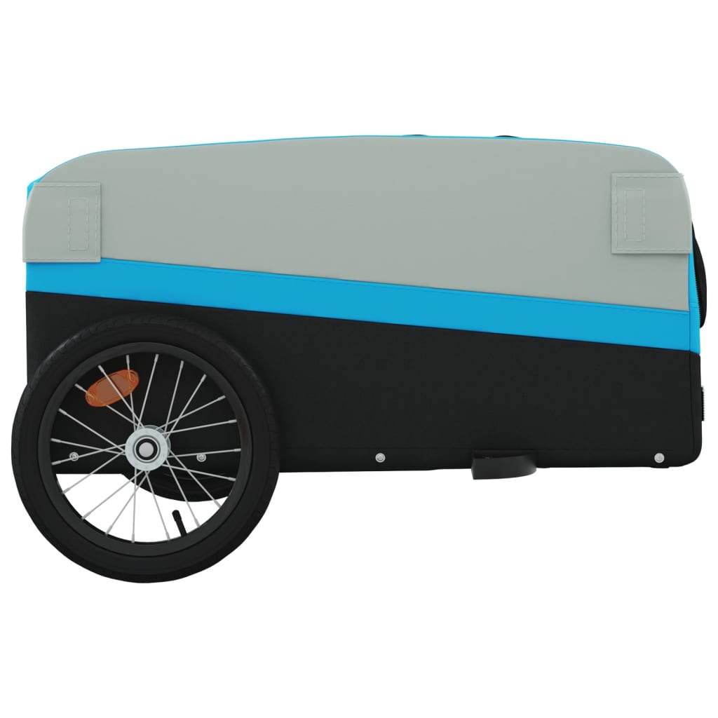 Fietstrailer 45 kg ijzer zwart en blauw