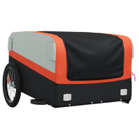 Fietstrailer 45 kg ijzer zwart en oranje