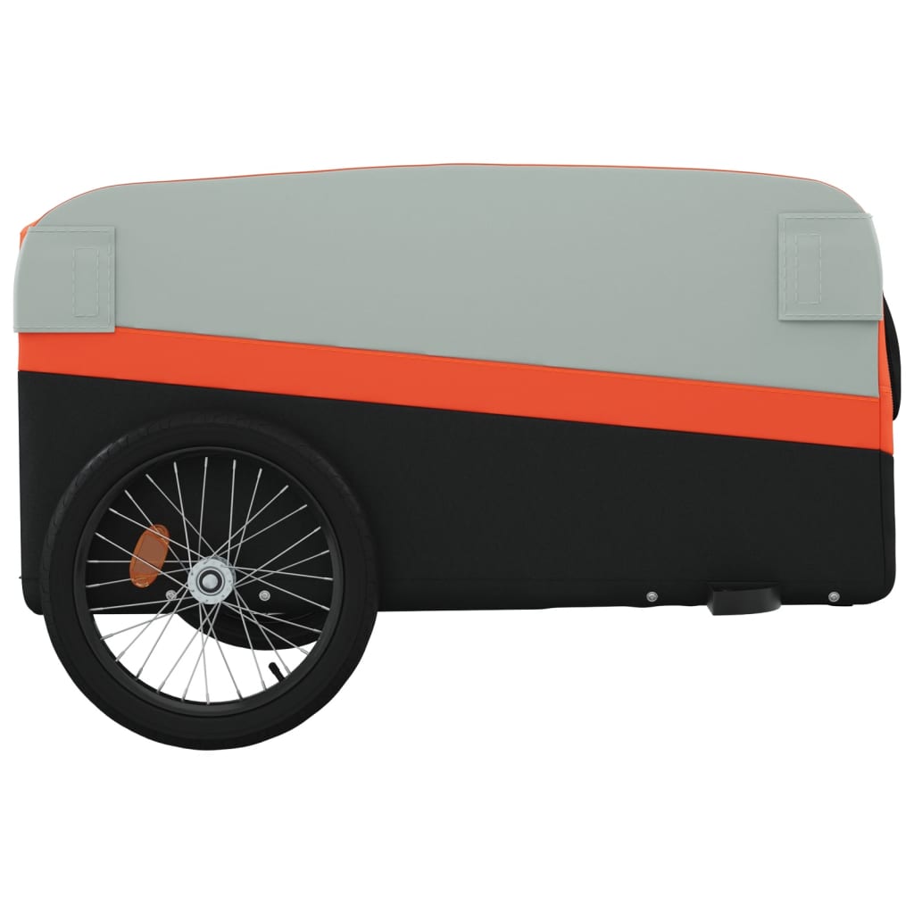 Fietstrailer 45 kg ijzer zwart en oranje