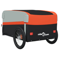 Fietstrailer 45 kg ijzer zwart en oranje