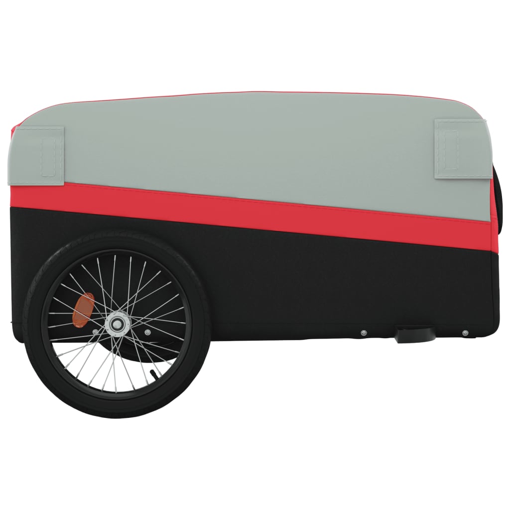 Fietstrailer 45 kg ijzer zwart en rood