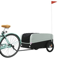 Fietstrailer 45 kg ijzer zwart en grijs